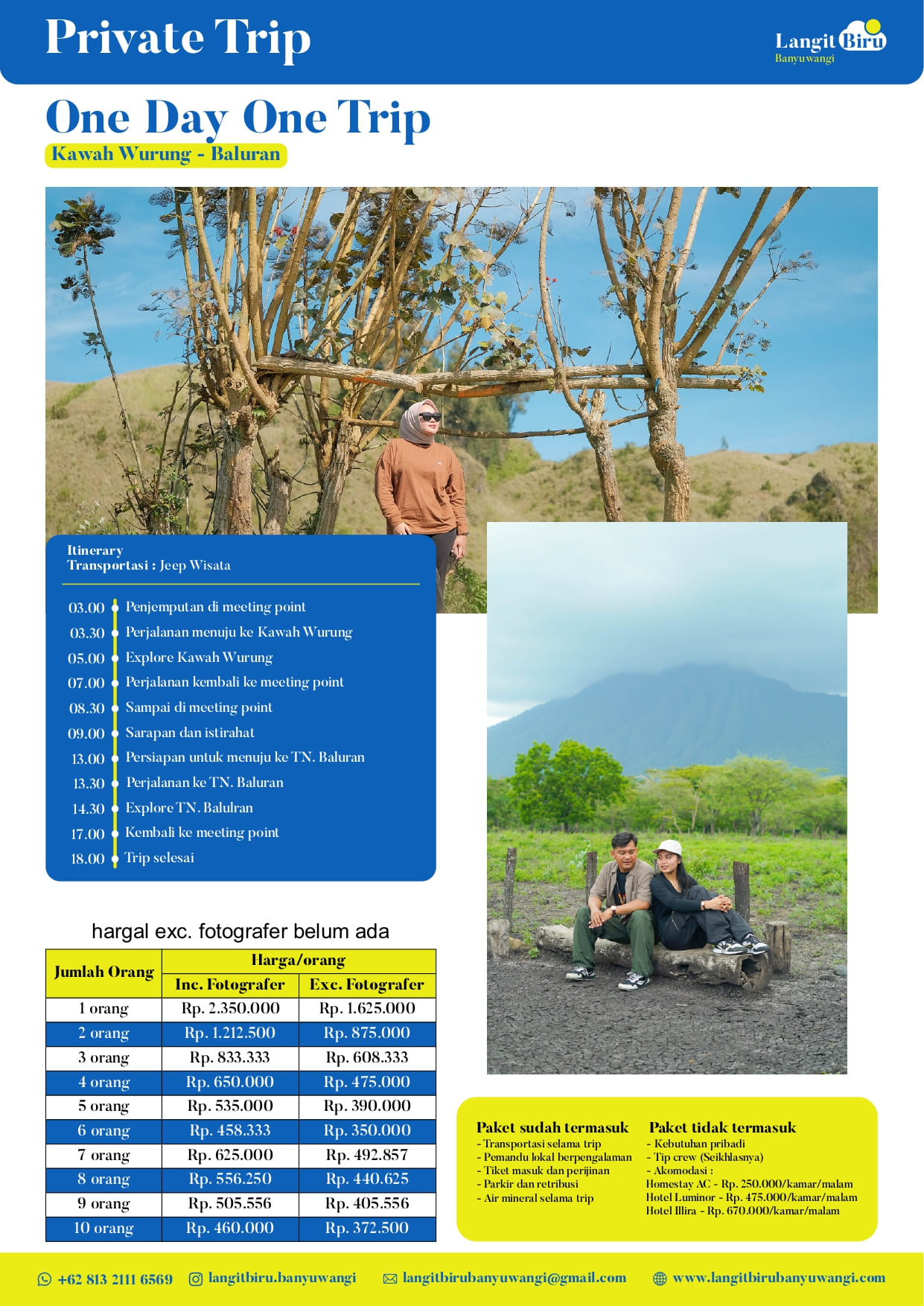 Private Trip One Day One Trip Kawah Wurung – Baluran