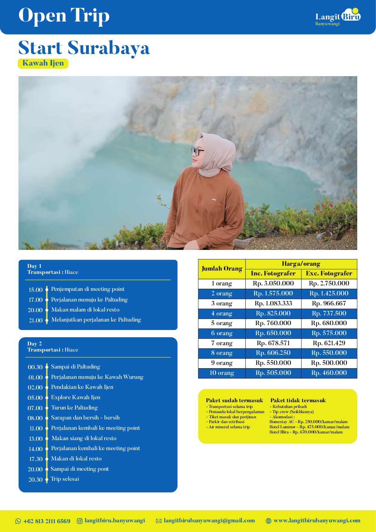 Open Trip Start Surabaya Kawah Ijen